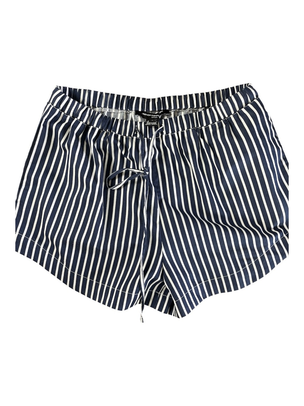 NWOT French Connection Navy Blue White Striped Cotton Shorts Size S  4th of July